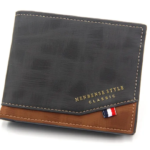 Men's Short Frosted Large Capacity Leather Wallet