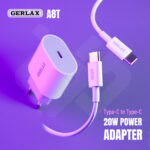 Gerlax A8T Type-C 20W Power Adapter with 60W Type-C to Type-C Cable