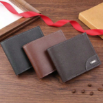 Men's Black Coffee Brown Short Wallet – Casual Bifold Coin Purse with Large Capacity & Multiple