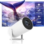 HIPPUS Portable Mini Projector 1080P HD, 12000LM Smart Auto Keystone Small Video Projector, with WiFi 2.4G/5G BT5.0 180° LED Portable Overhead Projector for Home Cinema[FREE DELIVERY]