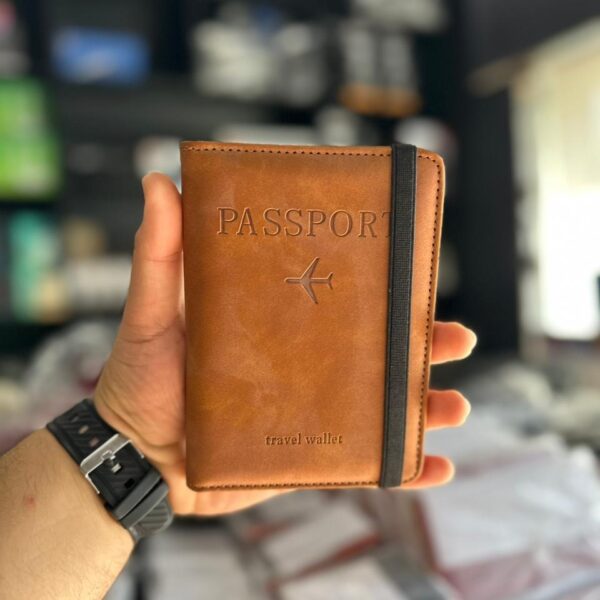 Brown passport wallet