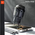 MOXOM PD25W + QC18W Fast Charging Wall Adapter with Built-in Type-C & Lightning Cable (MX-HC248) - Image 2