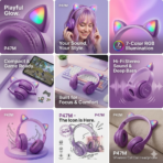 Headphone Wireless P47 purple - Image 3