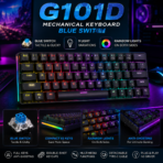 G101D 60% Mechanical Keyboard – Blue Switch