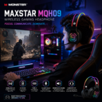 Monster MAXSTAR MQH09 Wireless RGB Gaming Headset - Image 2