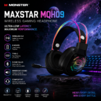 Monster MAXSTAR MQH09 Wireless RGB Gaming Headset - Image 3